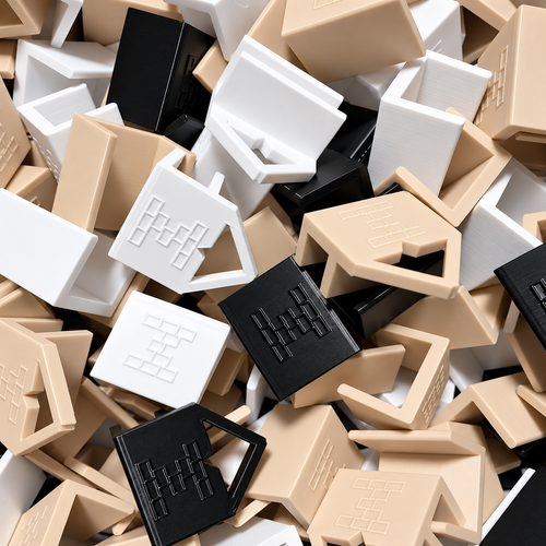 Kit d'agrafes Modulia en PETG – agrafes blanches, bois et noires pour cadres photo modulables