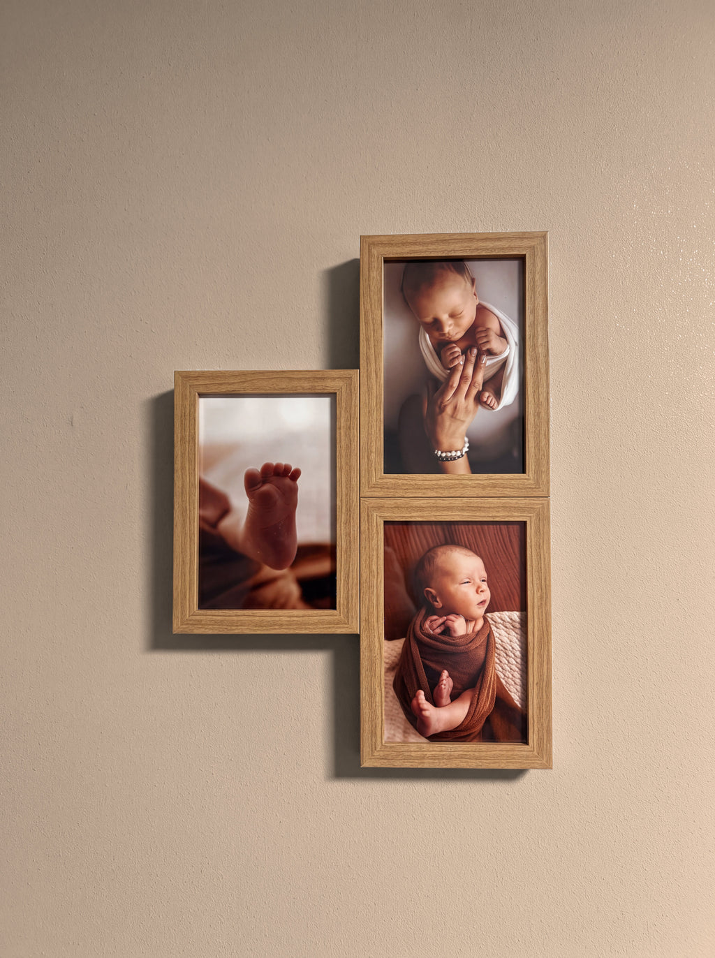 Pack de 3 cadres photo modulables finition bois Modulia pour photos 10x15 cm