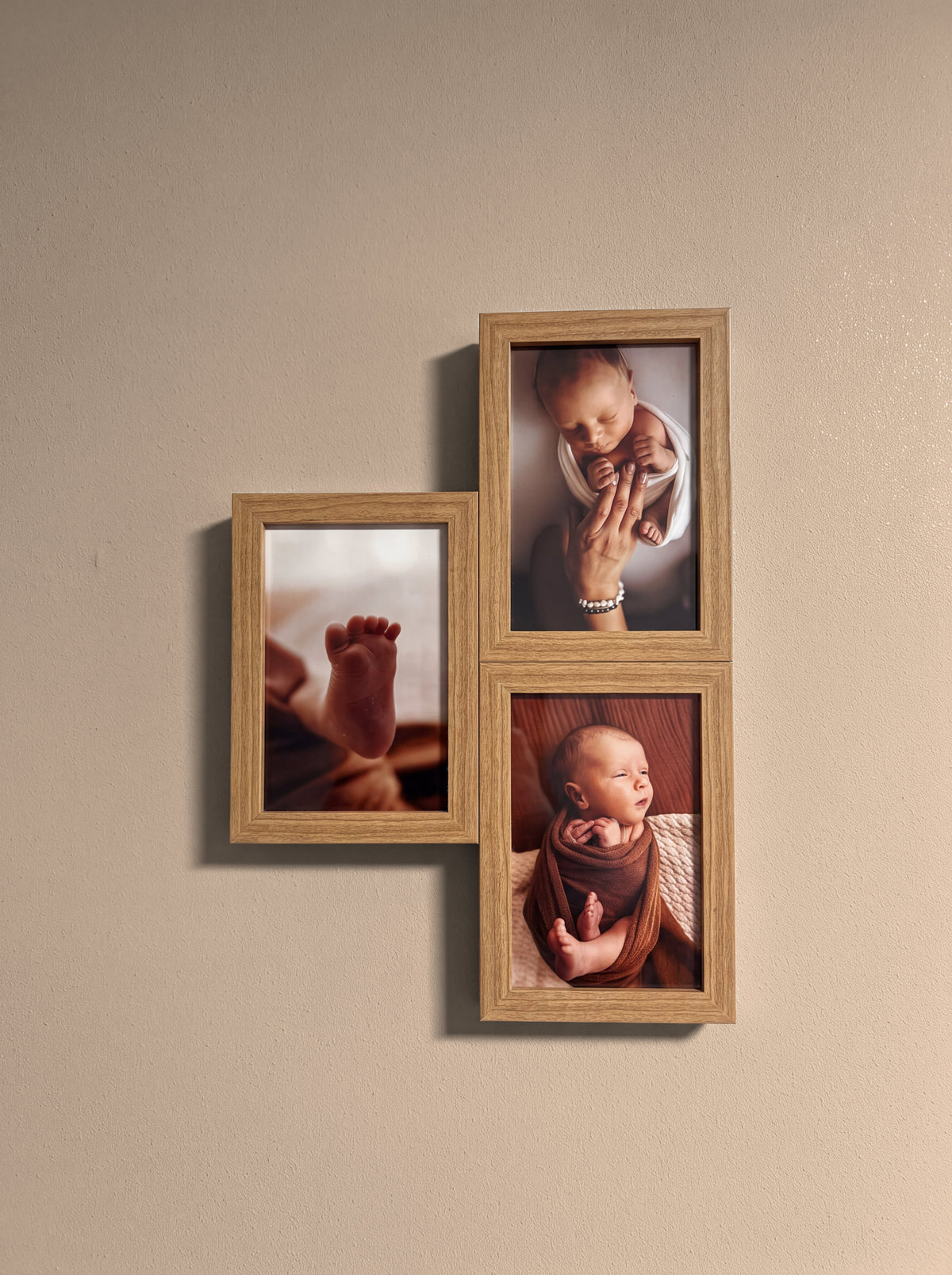 Pack de 3 cadres photo modulables finition bois Modulia pour photos 10x15 cm