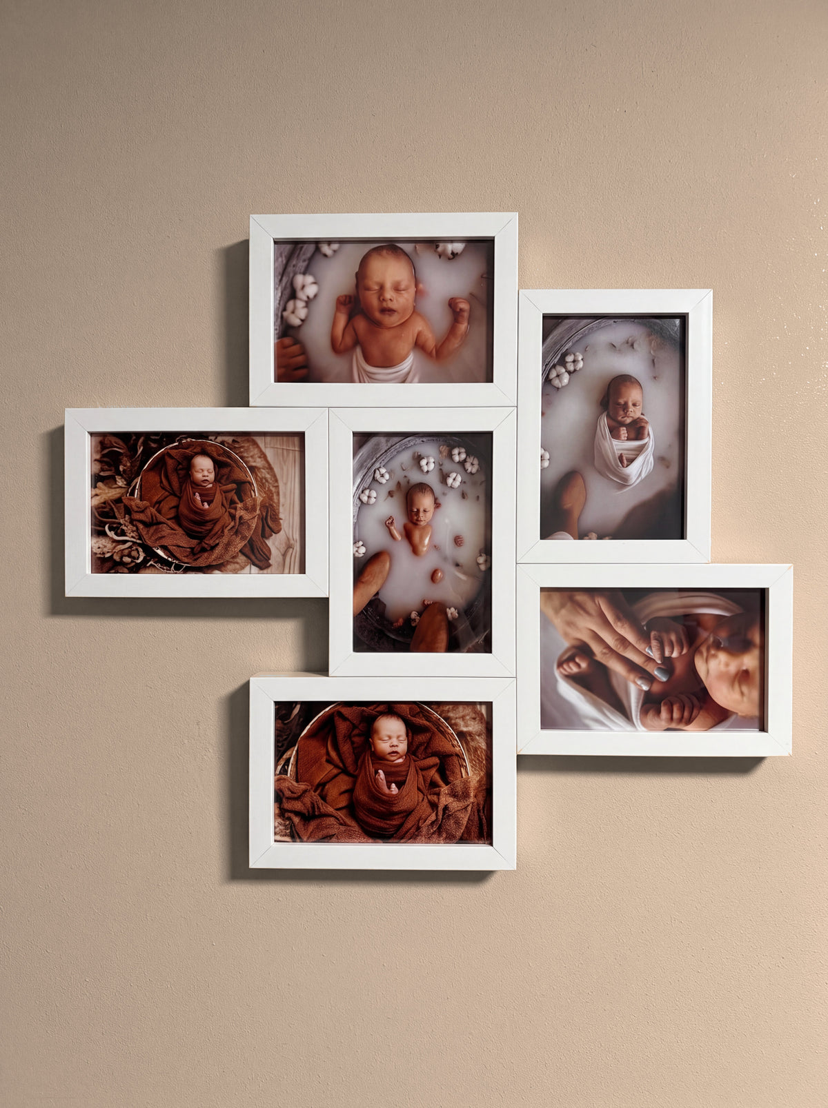 Pack de 6 cadres photo modulables blancs Modulia pour photos 10x15 cm