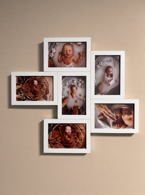 Pack de 6 cadres photo modulables blancs Modulia pour photos 10x15 cm