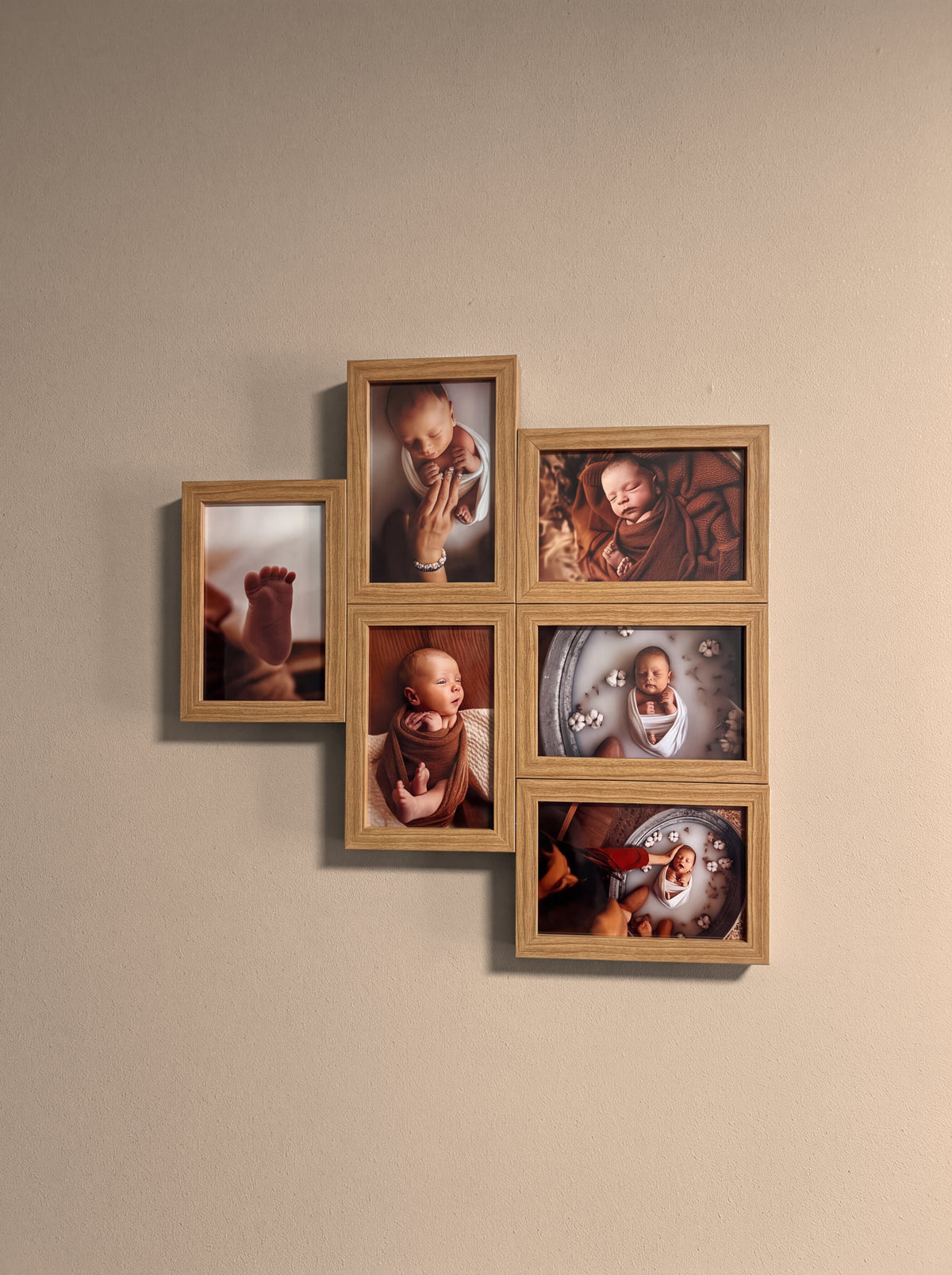 Pack de 6 cadres photo modulables finition bois Modulia pour photos 10x15 cm