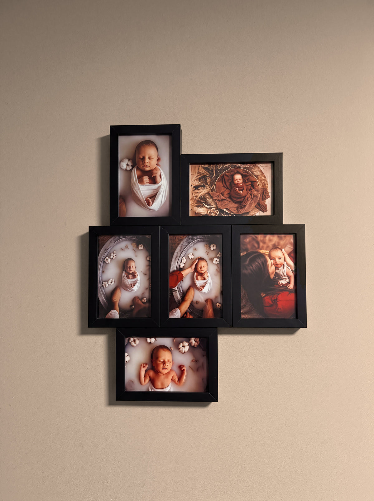 Pack de 6 cadres photo modulables noirs Modulia pour photos 10x15 cm
